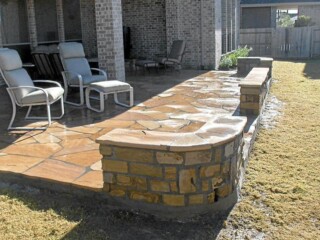 Oklahoma chop rock sitting benches.