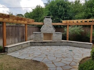 Silvermist chop rock. Cedar trellis attached