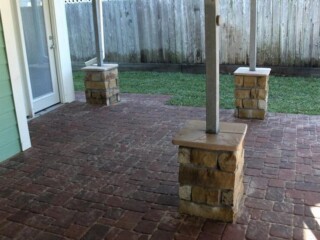 Oklahoma chop rock capped with Arizona flagstone