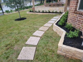 20 x 20 white concrete stepping stones