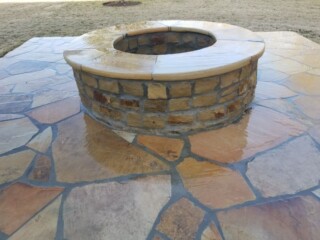 Oklahoma chop rock capped with Arizona flagstone