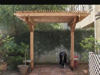 Cedar cantilever pergola