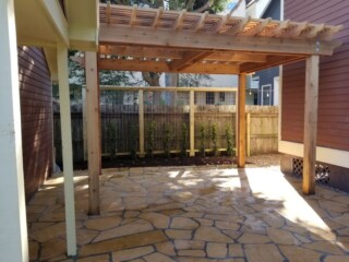 Cedar pergola with Arizona flagstone patio