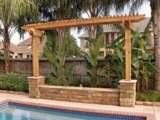 Decorative trellis with bench