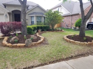 Dry stack 2 courses with moss rock interims