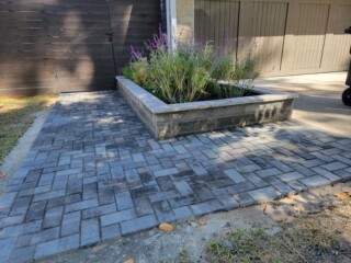 Holland stone pavers, 90°herring bone pattern, Rio color