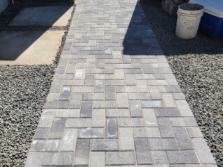 Holland stone pavers 90°herring bone pattern Rio color