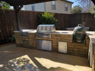 Llano tan chop rock capped with English walnut tops