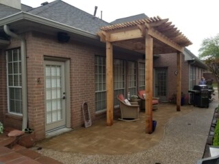 Narrow cedar pergola