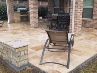 Versaille pattern, English walnut color travertine pavers