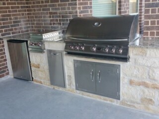 Cream choprock capped with customer supplied granite