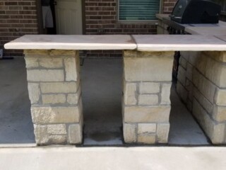 Bar with stone columns