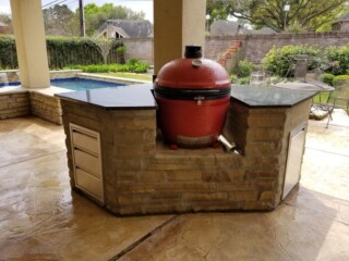 Oklahoma chop rock capped with customer supplied granite