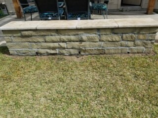 Oklahoma chop rock capped with light blend travertine