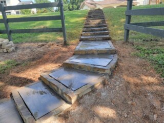 Oklahoma chop rock faces with large cut stone tops