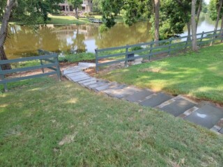 Oklahoma chop rock with cut stone steps