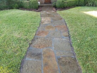Oklahoma flagstone with mortared joints