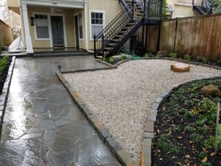 Silvermist flagstone with mortared joints
