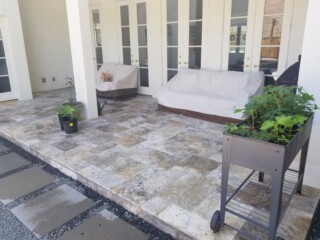 Versaille pattern, Nordic silver color travertine pavers