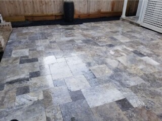 Versaille pattern, Nordic silver color travertine pavers