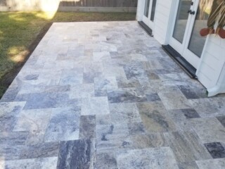 Versaille pattern, Nordic silver color travertine pavers