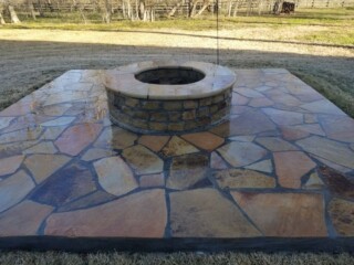 Oklahoma chop rock capped with Oklahoma flagstone